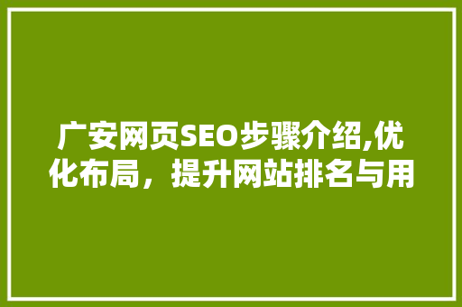 广安网页SEO步骤介绍,优化布局，提升网站排名与用户体验