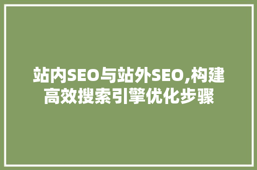 站内SEO与站外SEO,构建高效搜索引擎优化步骤