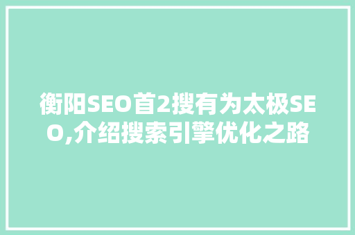 衡阳SEO首2搜有为太极SEO,介绍搜索引擎优化之路