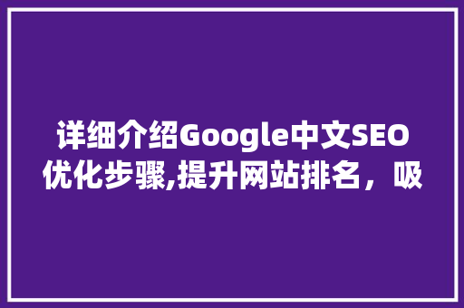 详细介绍Google中文SEO优化步骤,提升网站排名，吸引精准流量  第1张