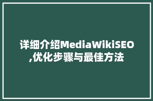 详细介绍MediaWikiSEO,优化步骤与最佳方法