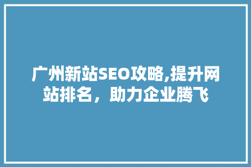 广州新站SEO攻略,提升网站排名，助力企业腾飞
