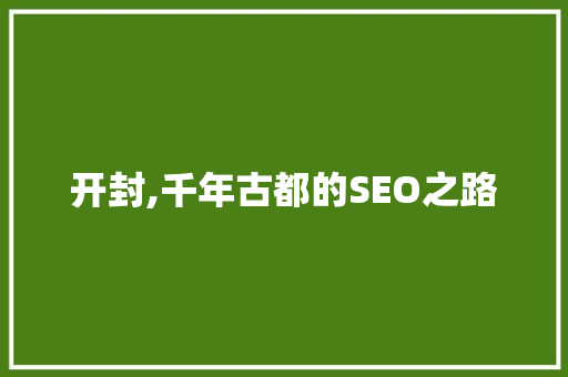 开封,千年古都的SEO之路