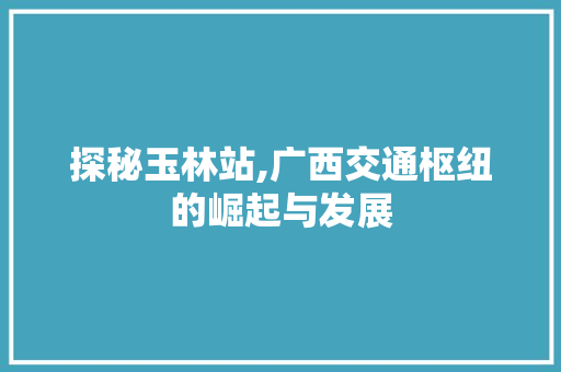 探秘玉林站,广西交通枢纽的崛起与发展
