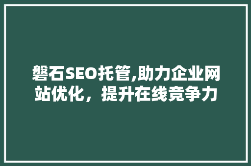 磐石SEO托管,助力企业网站优化，提升在线竞争力