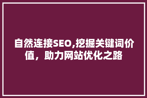 自然连接SEO,挖掘关键词价值，助力网站优化之路