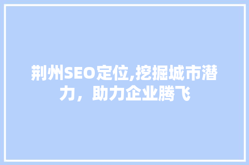荆州SEO定位,挖掘城市潜力，助力企业腾飞
