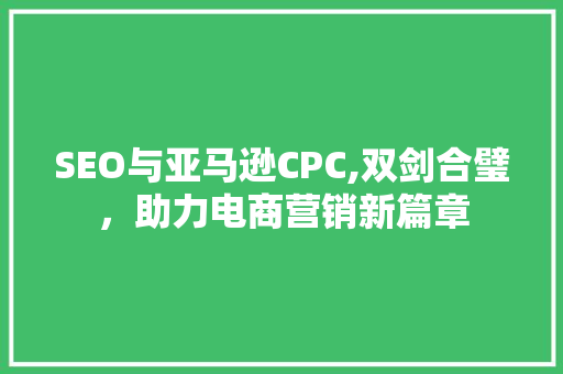 SEO与亚马逊CPC,双剑合璧，助力电商营销新篇章