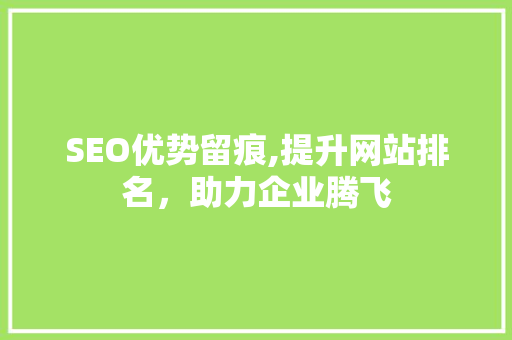 SEO优势留痕,提升网站排名，助力企业腾飞
