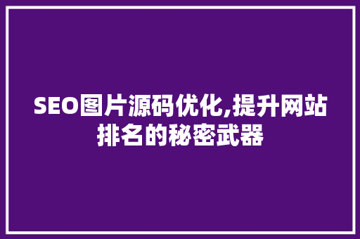 SEO图片源码优化,提升网站排名的秘密武器