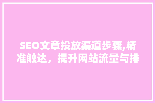 SEO文章投放渠道步骤,精准触达，提升网站流量与排名