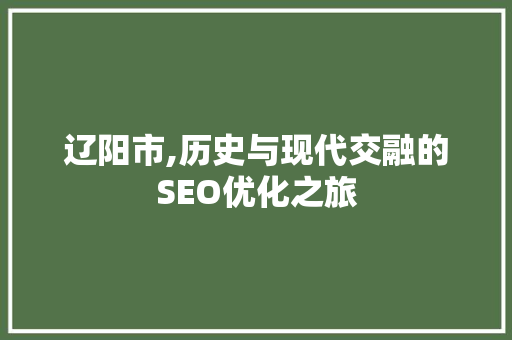 辽阳市,历史与现代交融的SEO优化之旅  第1张