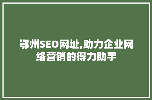 鄂州SEO网址,助力企业网络营销的得力助手