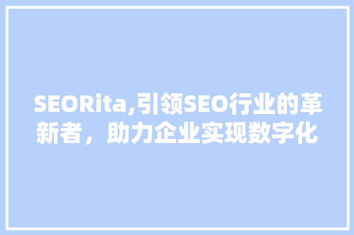 SEORita,引领SEO行业的革新者，助力企业实现数字化转型