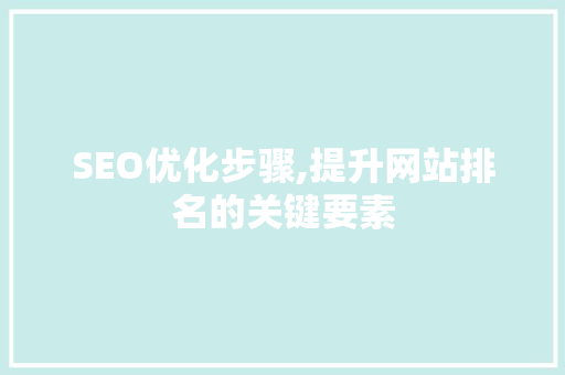 SEO优化步骤,提升网站排名的关键要素