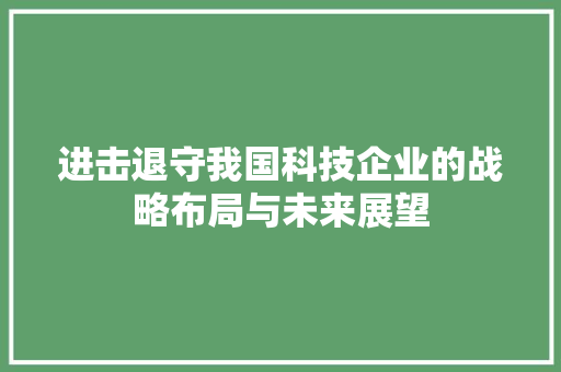 进击退守我国科技企业的战略布局与未来展望  第1张