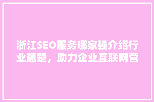 浙江SEO服务哪家强介绍行业翘楚，助力企业互联网营销