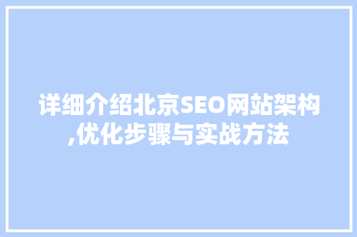 详细介绍北京SEO网站架构,优化步骤与实战方法  第1张