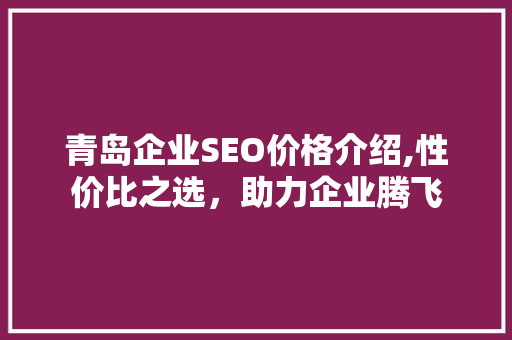 青岛企业SEO价格介绍,性价比之选，助力企业腾飞
