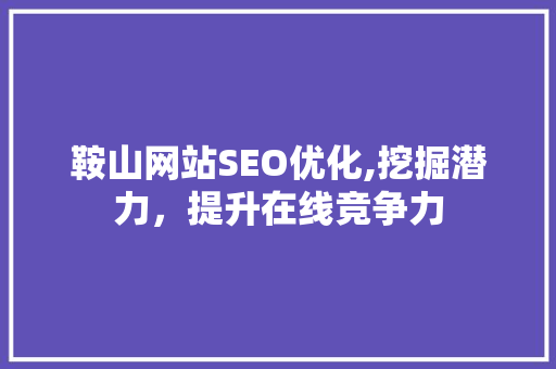鞍山网站SEO优化,挖掘潜力，提升在线竞争力