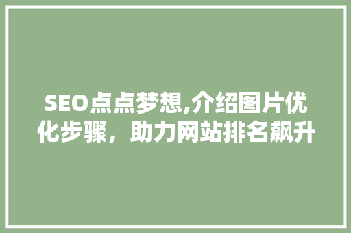 SEO点点梦想,介绍图片优化步骤，助力网站排名飙升