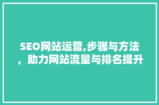 SEO网站运营,步骤与方法，助力网站流量与排名提升