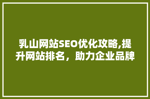 乳山网站SEO优化攻略,提升网站排名，助力企业品牌腾飞