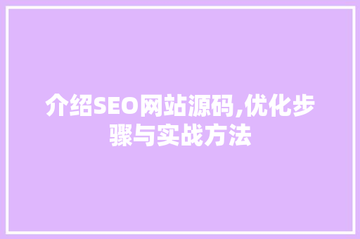 介绍SEO网站源码,优化步骤与实战方法