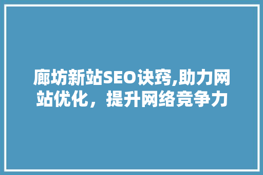 廊坊新站SEO诀窍,助力网站优化，提升网络竞争力