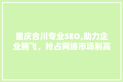 重庆合川专业SEO,助力企业腾飞，抢占网络市场制高点