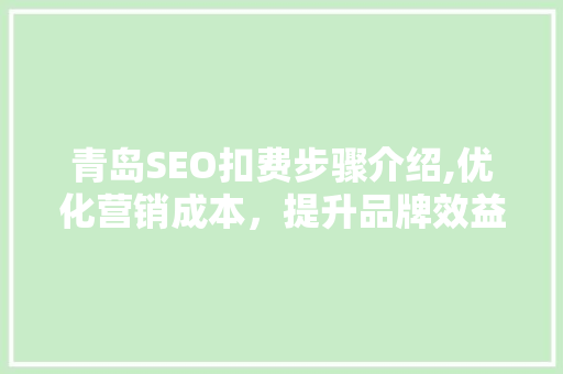 青岛SEO扣费步骤介绍,优化营销成本，提升品牌效益