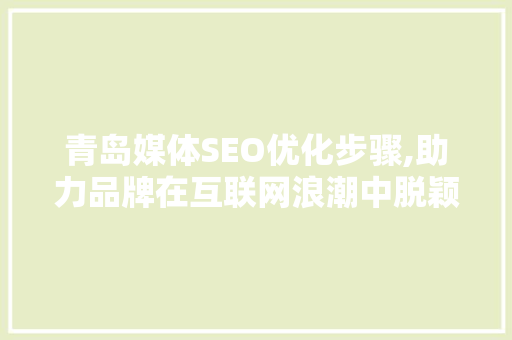 青岛媒体SEO优化步骤,助力品牌在互联网浪潮中脱颖而出