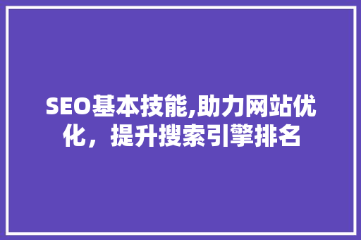 SEO基本技能,助力网站优化，提升搜索引擎排名