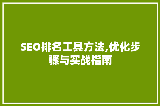 SEO排名工具方法,优化步骤与实战指南