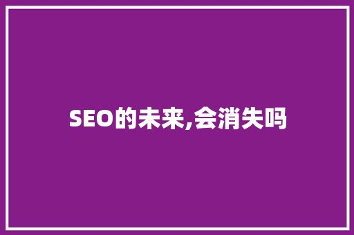 SEO的未来,会消失吗