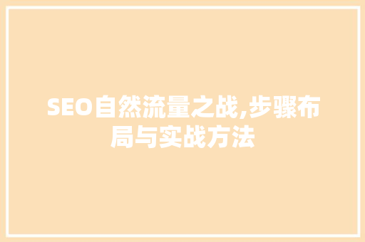 SEO自然流量之战,步骤布局与实战方法