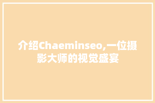 介绍Chaeminseo,一位摄影大师的视觉盛宴