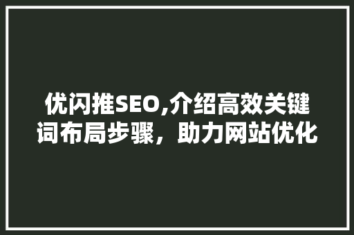 优闪推SEO,介绍高效关键词布局步骤，助力网站优化提升