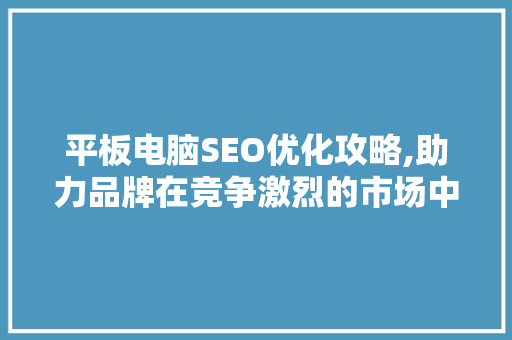 平板电脑SEO优化攻略,助力品牌在竞争激烈的市场中脱颖而出