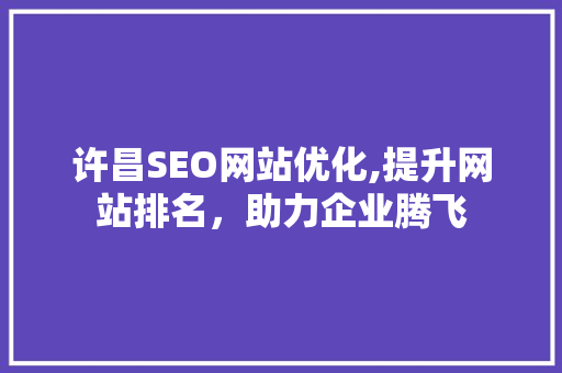 许昌SEO网站优化,提升网站排名，助力企业腾飞