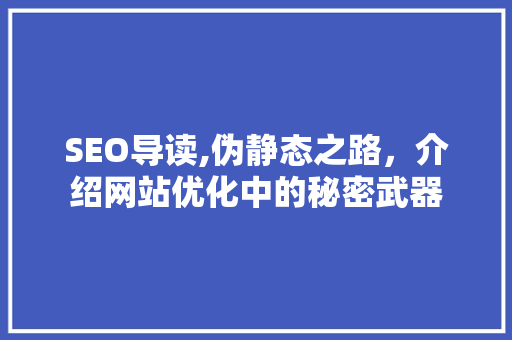 SEO导读,伪静态之路，介绍网站优化中的秘密武器