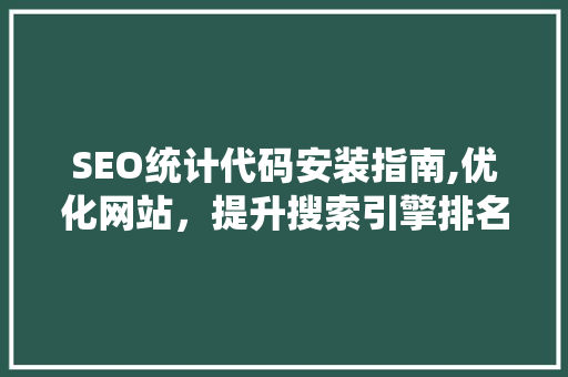 SEO统计代码安装指南,优化网站，提升搜索引擎排名