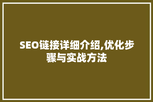 SEO链接详细介绍,优化步骤与实战方法