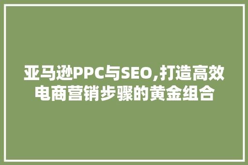 亚马逊PPC与SEO,打造高效电商营销步骤的黄金组合