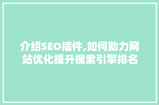 介绍SEO插件,如何助力网站优化提升搜索引擎排名
