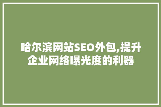 哈尔滨网站SEO外包,提升企业网络曝光度的利器