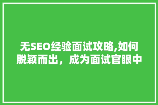 无SEO经验面试攻略,如何脱颖而出，成为面试官眼中的“潜力股”