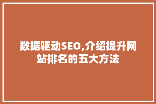 数据驱动SEO,介绍提升网站排名的五大方法