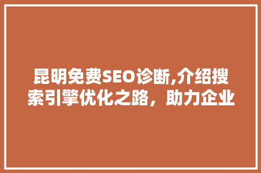昆明免费SEO诊断,介绍搜索引擎优化之路，助力企业腾飞