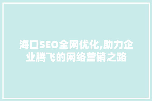 海口SEO全网优化,助力企业腾飞的网络营销之路